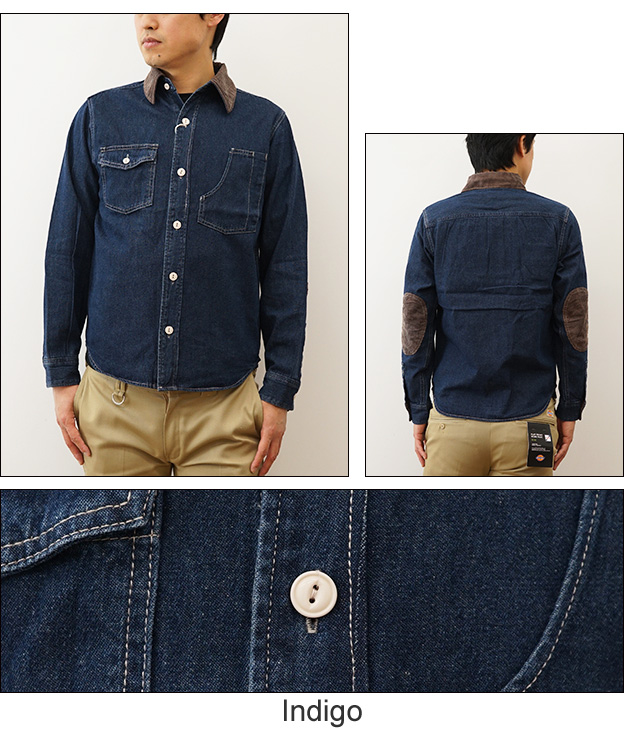 HOUSTON（ヒューストン） デニム ワーク シャツ コーデュロイ メンズ