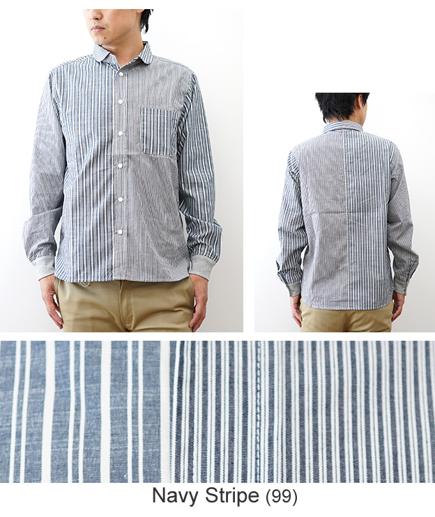 gym master（ジムマスター） 2WAY ショールカラー 長袖 シャツ メンズ