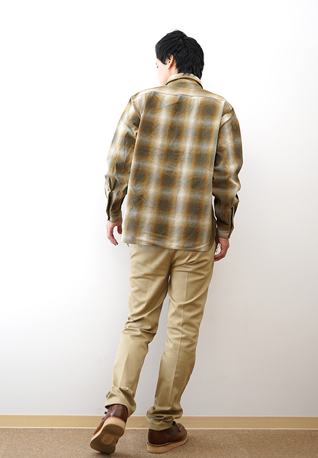 HOUSTON（ヒューストン） オンブレ チェック ビエラ シャツ ネルシャツ