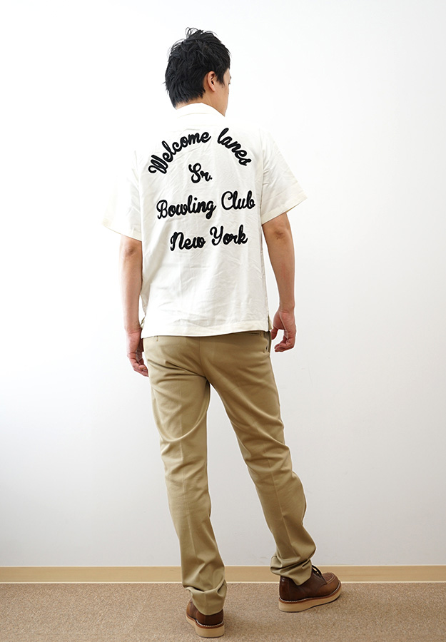 ヒューストン　ボーリングシャツ　半袖シャツ 白シャツ HOUSTON（ヒューストン） ボウリングシャツ NEW YORK レーヨン100