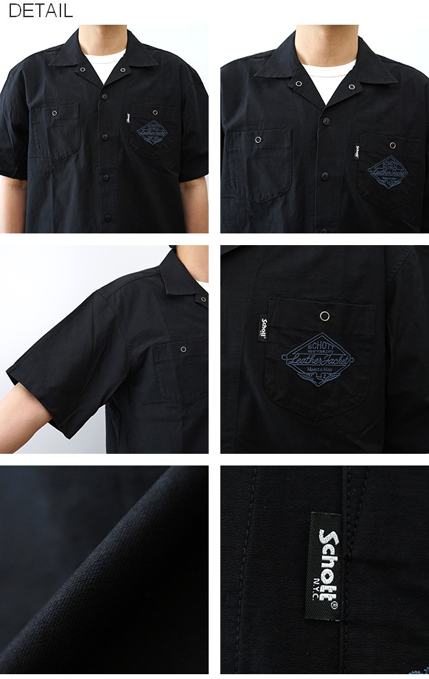 Schott N.Y.C（ショット） Schott 半袖シャツ NC 刺繍 シャツ メンズ