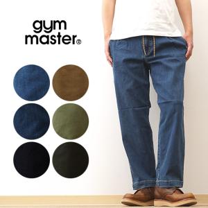 gym master ジムマスター ツータック パンツ 10oz ストレッチ デニム カツラギ メンズ レディース ジーンズ チノパン 大きいサイズ 綿 春 夏 秋 冬 黒 G421745