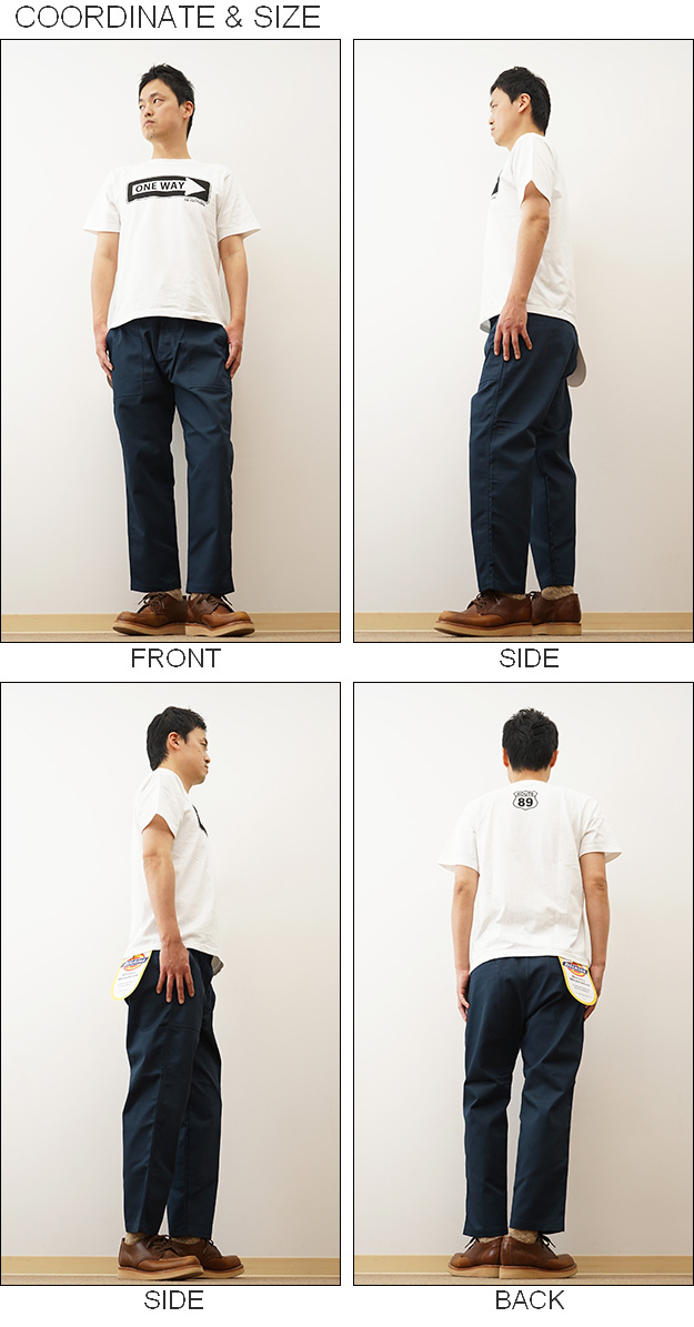 Dickies ディッキーズ チノパン ルーズ テーパード パンツ メンズ ワークパンツ クロップド 大きいサイズ 太め 丈夫 アメカジ 登山 おしゃれ 黒 ベージュ WD5842 | Dickies | 03
