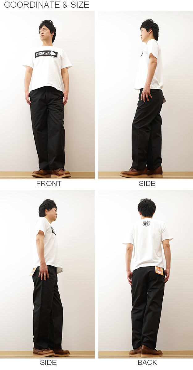 UNIVERSAL OVERALL ユニバーサルオーバーオール ワイド パンツ チノパン ワークパンツ メンズ レディース 大きいサイズ 太め おしゃれ 春 夏 秋 冬 黒 PT-04 | UNIVERSAL OVERALL | 07