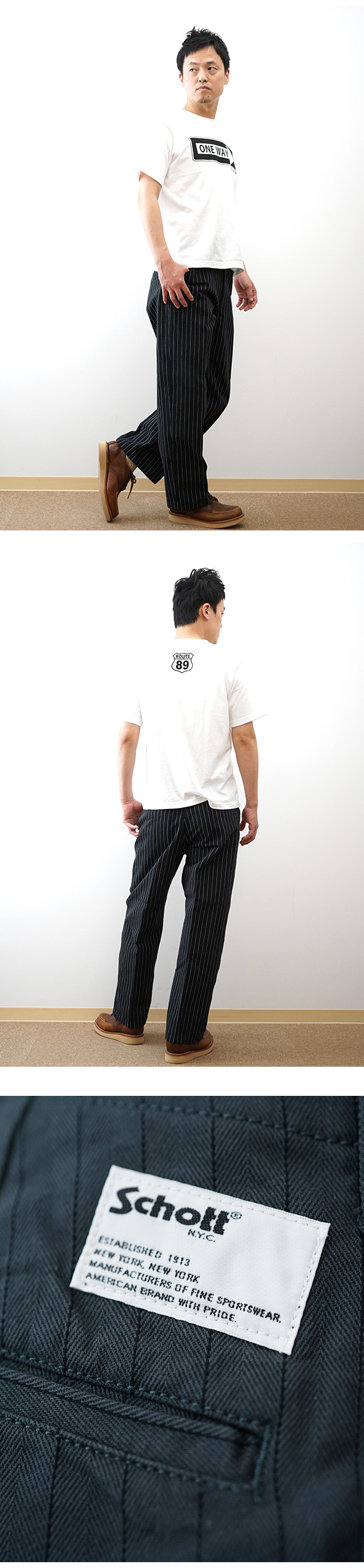 Schott N.Y.C（ショット） Schott ストライプ フリスコパンツ メンズ