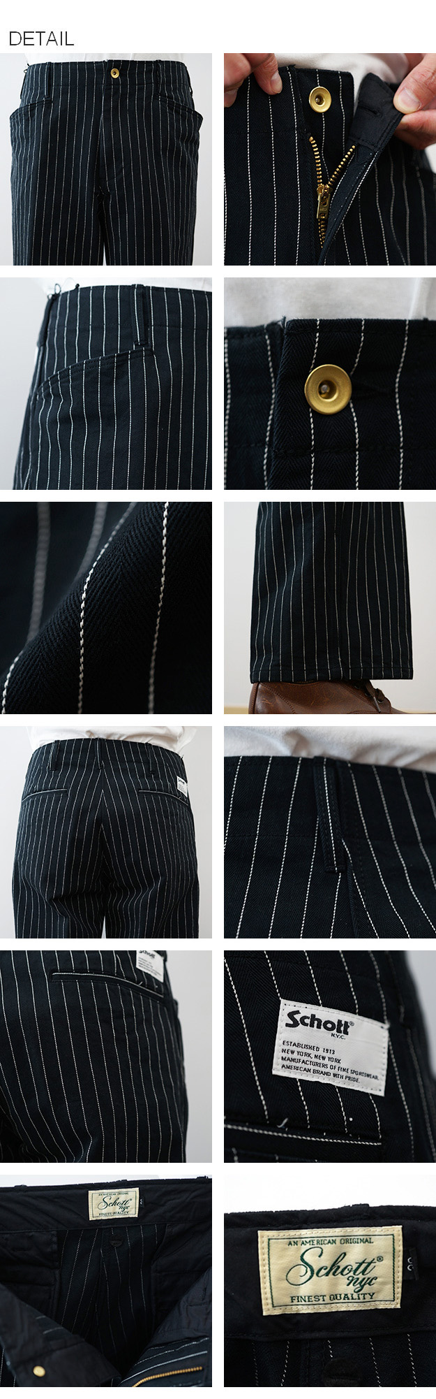 Schott N.Y.C（ショット） Schott ストライプ フリスコパンツ メンズ