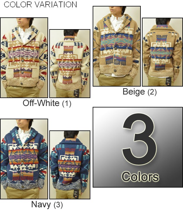 vintage ネイティブ柄ニットカーディガン 短丈 カウチン風 厚手 アメカジ vintage ネイティブ柄ニットカーディガン 短丈 カウチン風 厚手