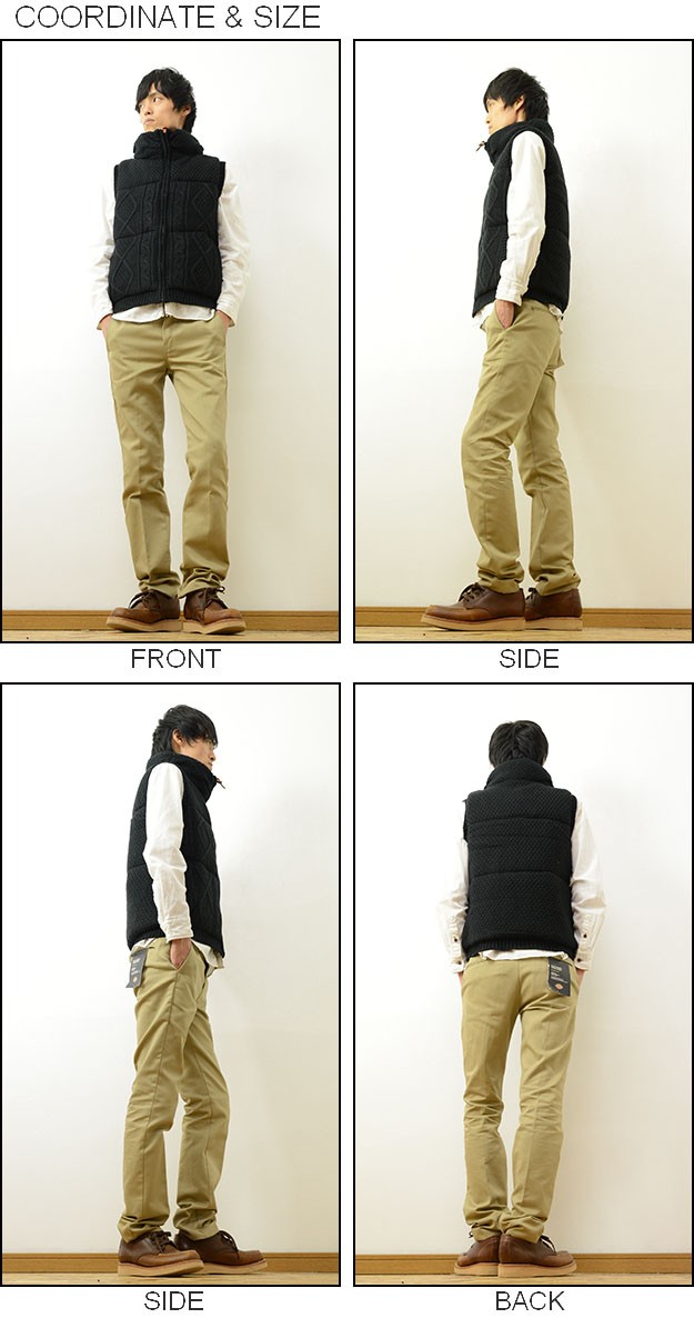 Revo. レヴォ ケーブルニット ハイネック ベスト メンズ レディース