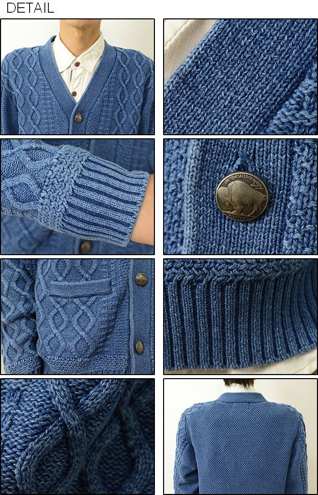 HOUSTON（ヒューストン） インディゴ 染め ケーブル ニット