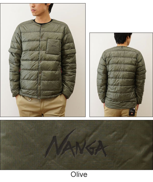 NANGA ナンガ INNER DOWN CARDIGAN DETACHABLE SLEEVE インナー ダウン