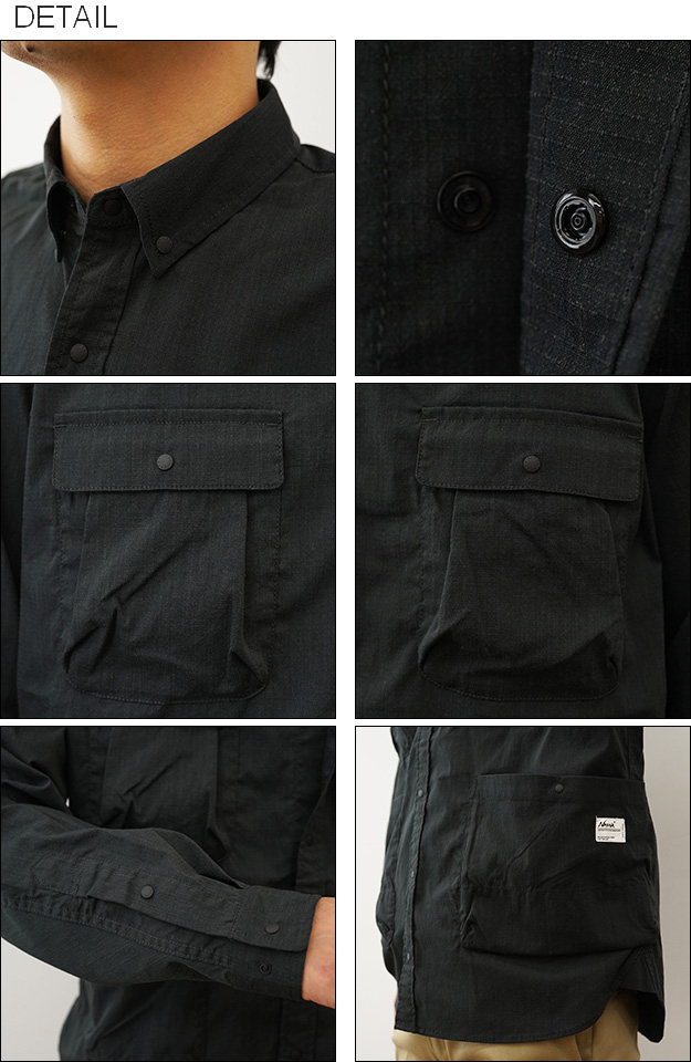 NANGA（ナンガ） タキビ リップストップ キャンプ シャツ 長袖 メンズ