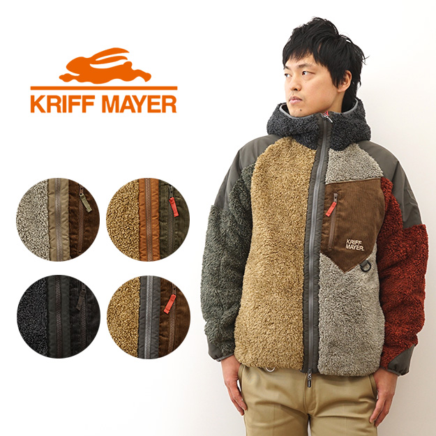 KRIFF MAYER クリフメイヤー シャギー ボア フード ジャケット メンズ マンパ フリース オーバーサイズ ビッグシルエット 大きい アウトドア キャンプ 2314401 | KRIFF MAYER