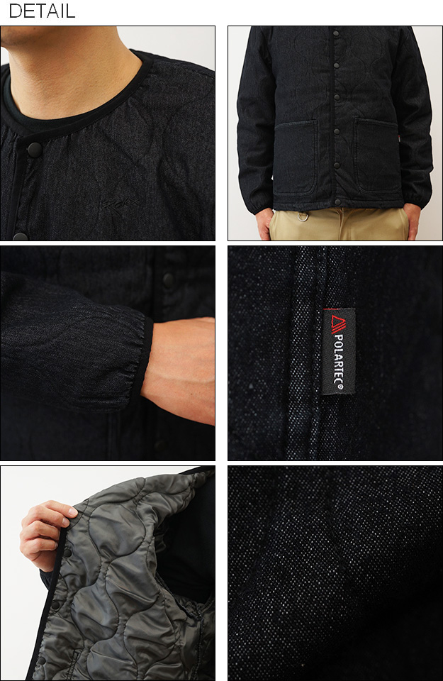 ROKX（ロックス） デニム キルト カーディガン インナーダウン