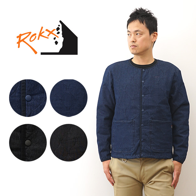 ROKX（ロックス） デニム キルト カーディガン インナーダウン
