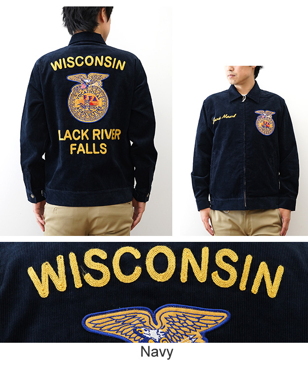 【新品未使用】Houston FFAジャケット　コーディロイ　古着 HOUSTON（ヒューストン） コーデュロイ 刺繍 ジャケット FFA メンズ 綿