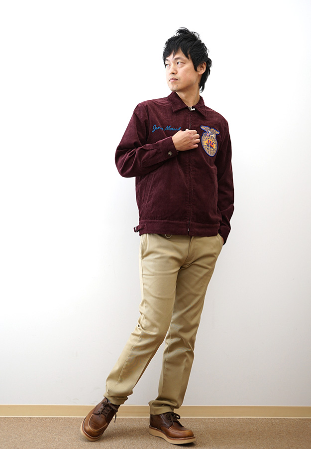 HOUSTON（ヒューストン） コーデュロイ 刺繍 ジャケット FFA メンズ 綿