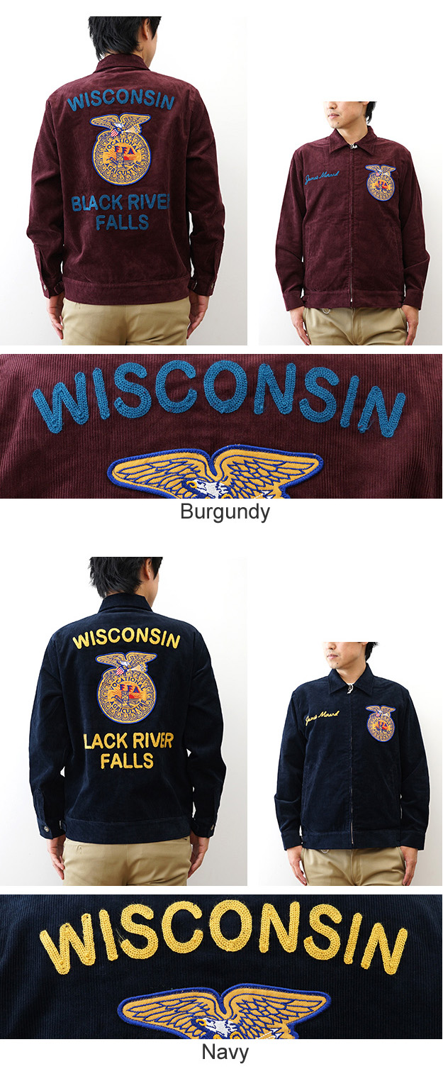 HOUSTON（ヒューストン） コーデュロイ 刺繍 ジャケット FFA メンズ 綿