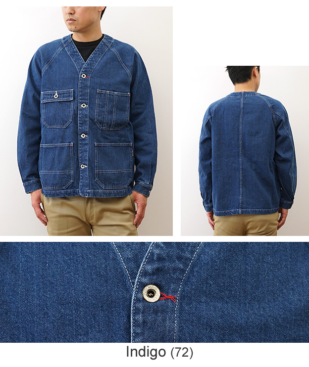 新品　クリフメイヤー　ノーカラーデニムジャケット KRIFF MAYER（クリフメイヤー） ノーカラー カバーオール デニム