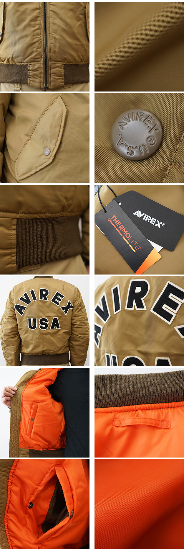 AVIREX（アヴィレックス） MA-1 COMMERCIAL LOGO フライトジャケット