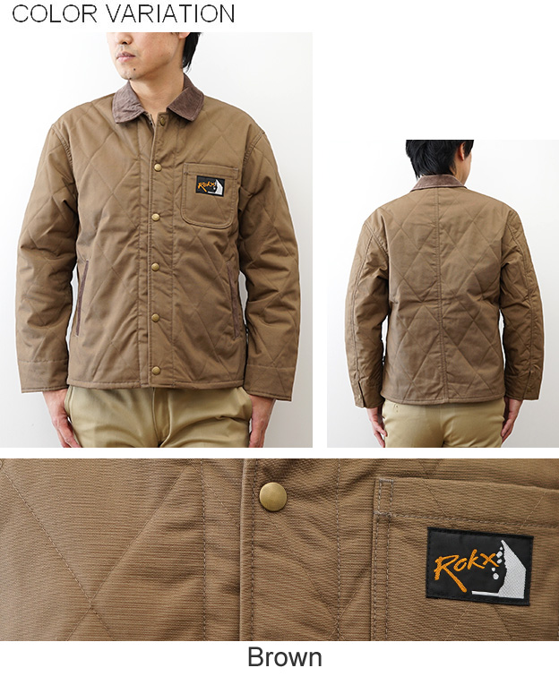 ROKX（ロックス） ワーク ジャケット キャンバス キルト メンズ 中綿