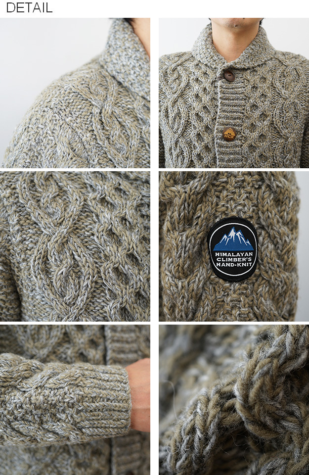 手編み ショ−ル カ−ディガン HIMALAYAN CLIMBER'S HAND-KNIT