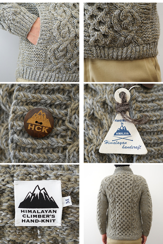 手編み ショ−ル カ−ディガン HIMALAYAN CLIMBER'S HAND-KNIT