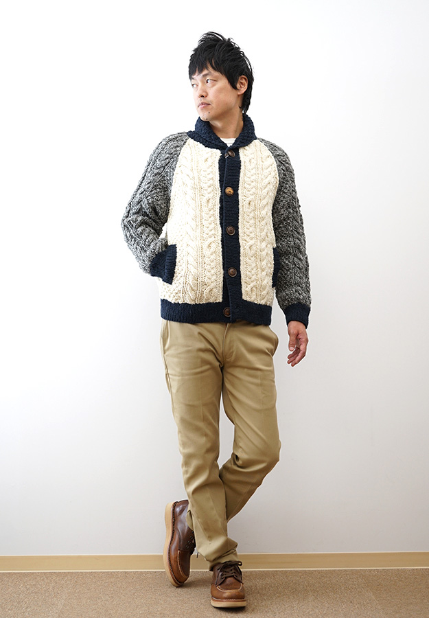 手編み 色切替 ショール カーディガン HIMALAYAN CLIMBER'S HAND-KNIT ヒマラヤンクライマーズハンドニット メンズ レディース 厚手 ウール 毛 秋冬 HCK-F02 |  | 01