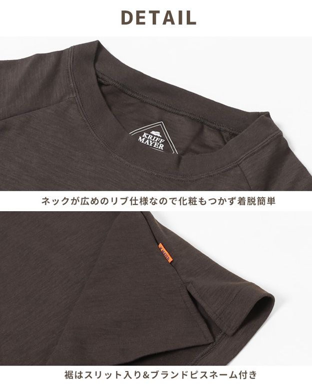 KRIFF MAYER クリフメイヤー Tシャツ レディース ひんやり スラブ AラインT 半袖 接触冷感 オーバーサイズ ビッグシルエット 大きい サイズ 春 夏 2347835L | KRIFF MAYER | 10