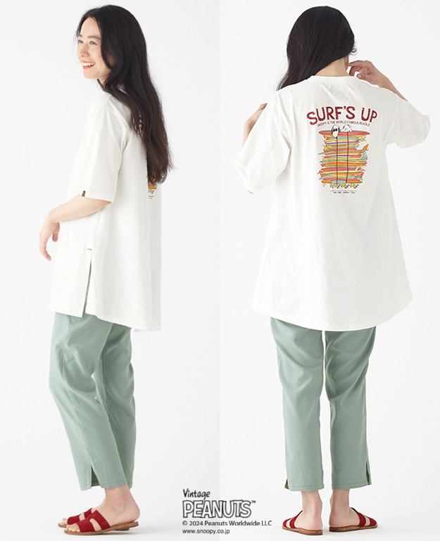 KRIFF MAYER クリフメイヤー スヌーピー Tシャツ 半袖 チュニック サーフ  レディース ピーナッツ 速乾 バックプリント 大きいサイズ オーバーサイズ 2357818L | KRIFF MAYER | 08