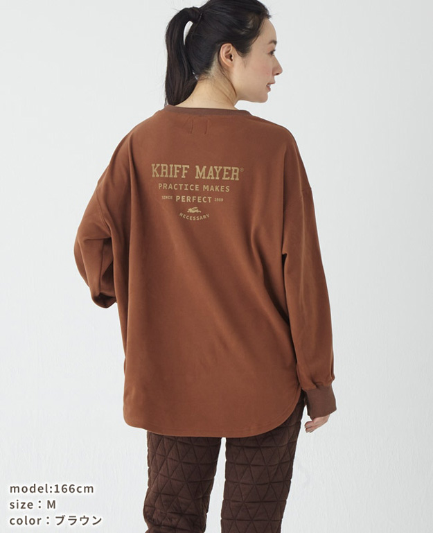 KRIFF MAYER クリフメイヤー もちのび ゆるT レディース 長袖 Tシャツ オシャレ ブランド プリント 大きいサイズ オーバーサイズ インナー ストレッチ 2417831L | KRIFF MAYER | 04