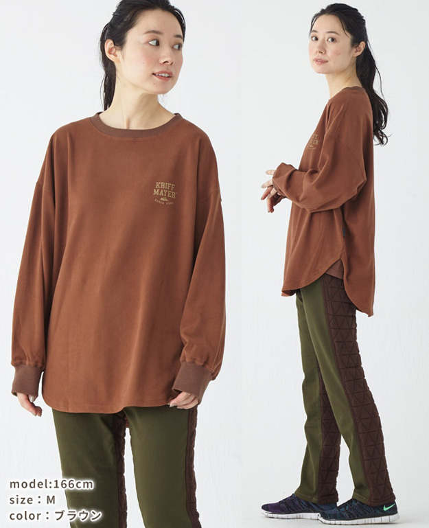 KRIFF MAYER クリフメイヤー もちのび ゆるT レディース 長袖 Tシャツ オシャレ ブランド プリント 大きいサイズ オーバーサイズ インナー ストレッチ 2417831L | KRIFF MAYER | 05