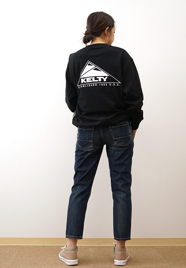 KELTY ケルティ バック ロゴ ロングスリーブ Tシャツ レディース メンズ ワンポイント 長袖 ドローコード  ブランド ロゴ USA コットン 綿100% 天竺 KE24213101 KELTY ケルティ バック ロゴ ロングスリーブ Tシャツ レディース