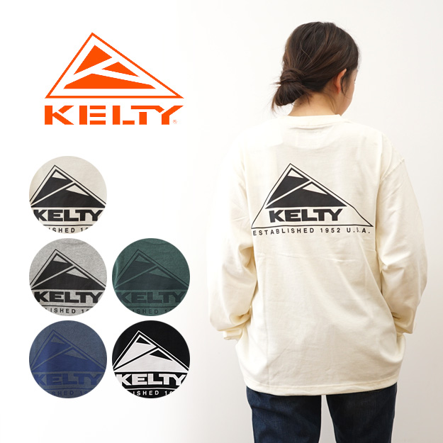 KELTY ケルティ バック ロゴ ロングスリーブ Tシャツ レディース メンズ ワンポイント 長袖 ドローコード  ブランド ロゴ USA コットン 綿100% 天竺 KE24213101