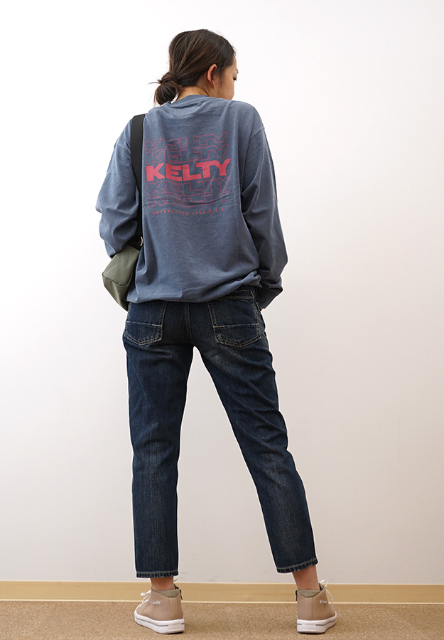 KELTY ケルティ バック タイポ ロゴ ロングスリーブ Tシャツ レディース メンズ 長袖 ドローコード ワンポイント ブランド USA コットン 綿100%  KE24213102 | KELTY | 06