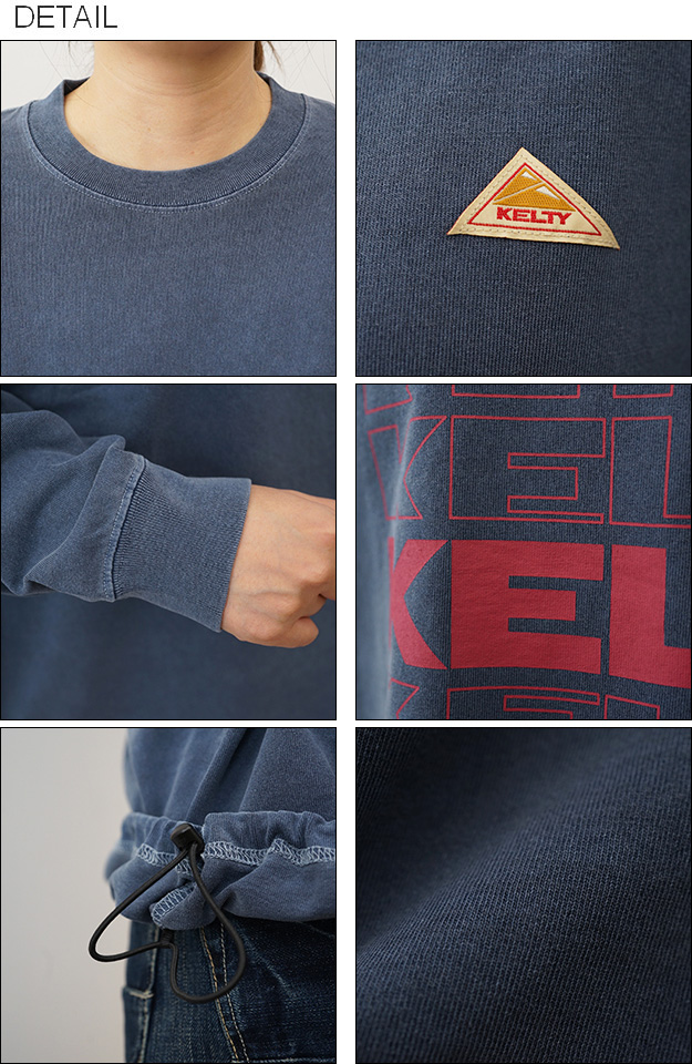 KELTY ケルティ バック タイポ ロゴ ロングスリーブ Tシャツ レディース メンズ 長袖 ドローコード ワンポイント ブランド USA コットン 綿100%  KE24213102 | KELTY | 12