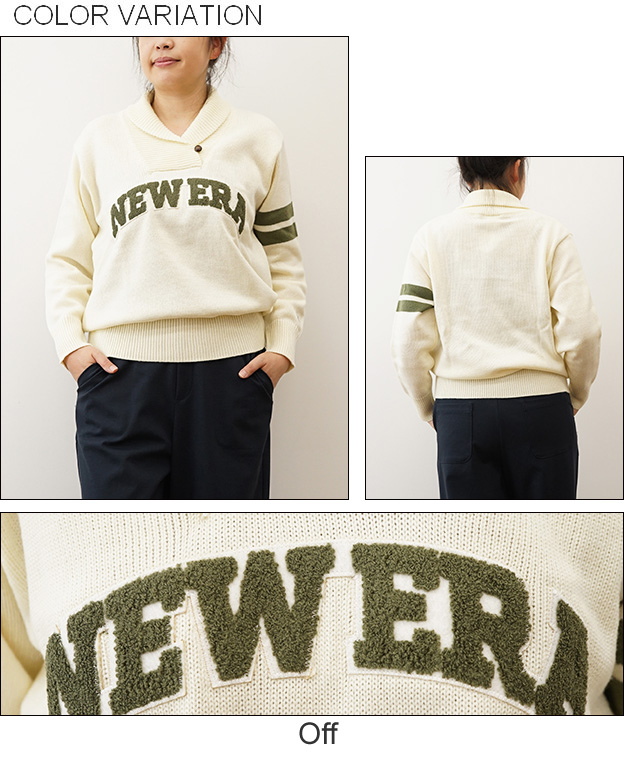 New Era ニューエラ ショールカラー ニット セーター レディース NEW ERA GOLF ゴルフ ウェア ローゲージ プルオーバー 甲羅ボタン 14326354 14326355 NEW ERA New Era ニューエラ ショールカラー ニット セーター