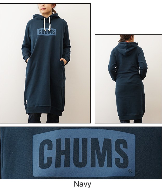CHUMS（チャムス） ロゴ ロング パーカー レディース スウェット