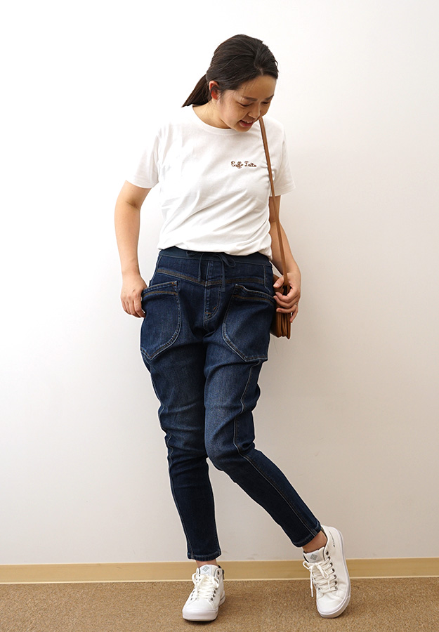Cafetty（カフェッティ） デニム サルエル スキニー レディース メンズ