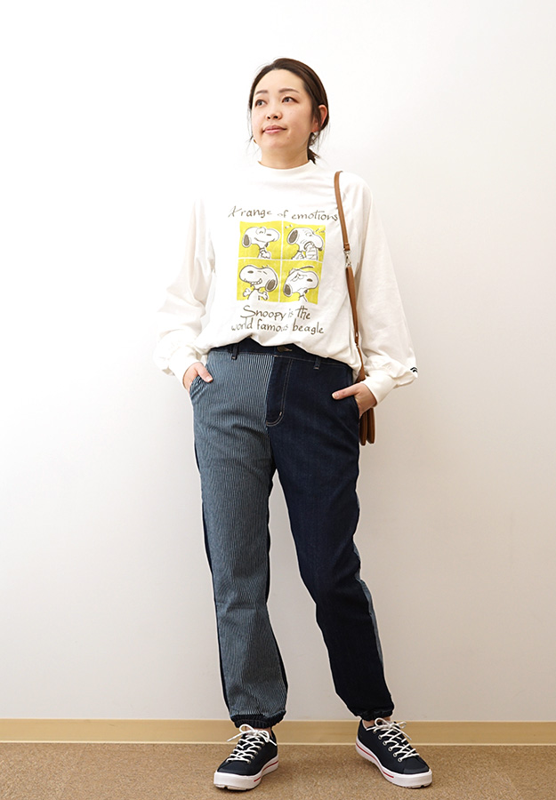 KRIFF MAYER クリフメイヤー マルチカラー ジョガー パンツ レディース アンクル くるぶし丈 デニム ヒッコリー ナチュラル ブラウン インディゴW2434018 | KRIFF MAYER | 07