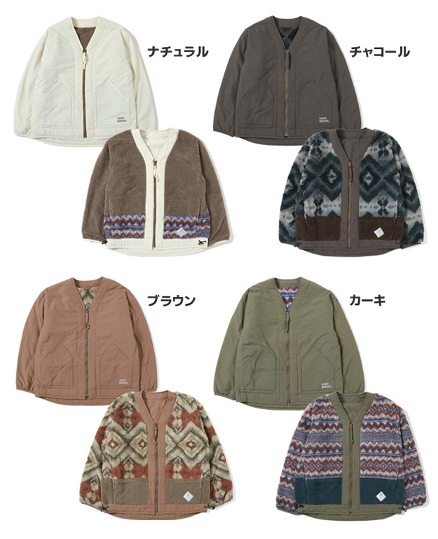 KRIFF MAYER（クリフメイヤー） 柄 ボア ひっくり ノーカラー