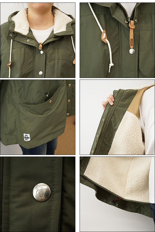 CHUMS チャムス Camping Boa Parka キャンピング ボア パーカー Women's マウンテン パーカー レディース 防寒 撥水 Aライン コート ジャケット CH18-1312 | CHUMS | 07