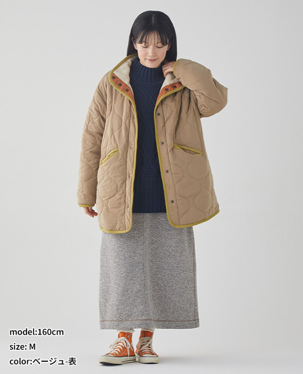 KRIFF MAYER クリフメイヤー ジャケット ひっくり キルト JK レディース 中綿 キルティング フリース ロング丈 コート 大きいサイズ おしゃれ 秋 冬 黒 2425108L |  | 03