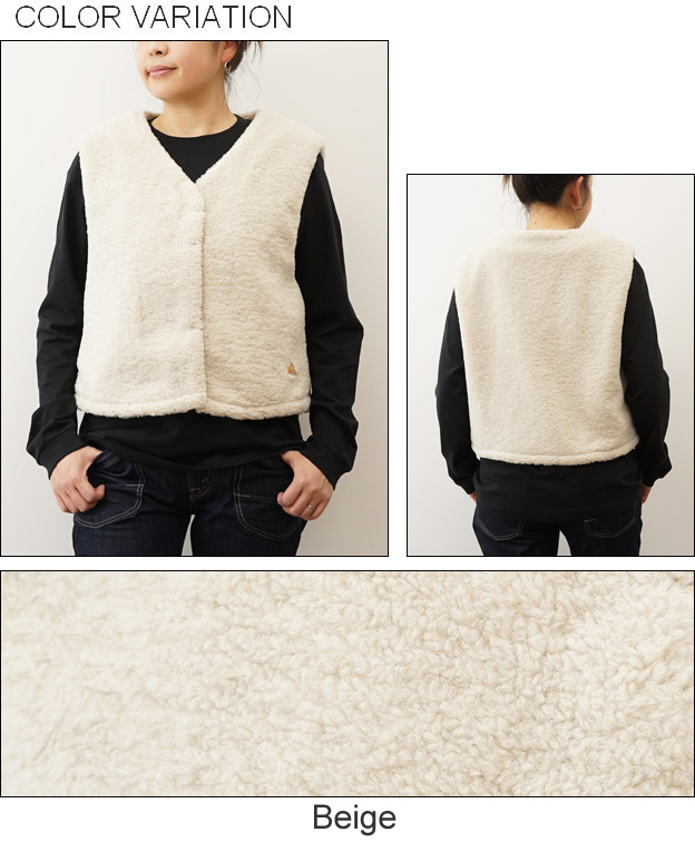 KELTY ケルティ フリース ノーカラー ベスト レディース アウター ボア ワンポイント シンプル ブランド ロゴ ゆったり かわいい KE24212114 | KELTY | 03