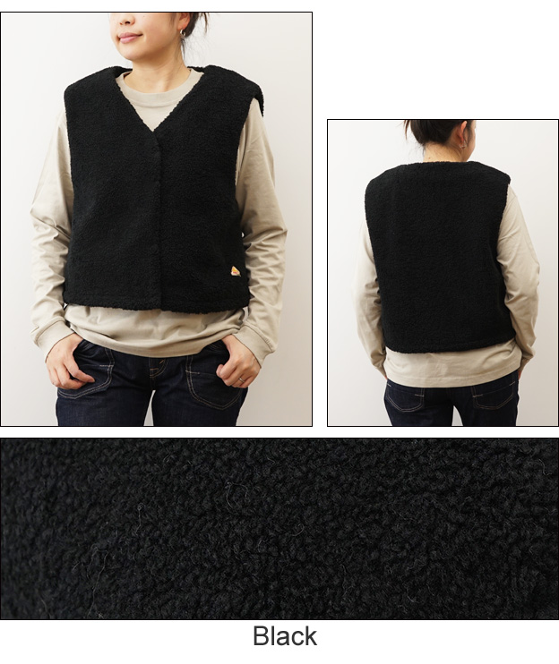 KELTY ケルティ フリース ノーカラー ベスト レディース アウター ボア ワンポイント シンプル ブランド ロゴ ゆったり かわいい KE24212114 | KELTY | 04
