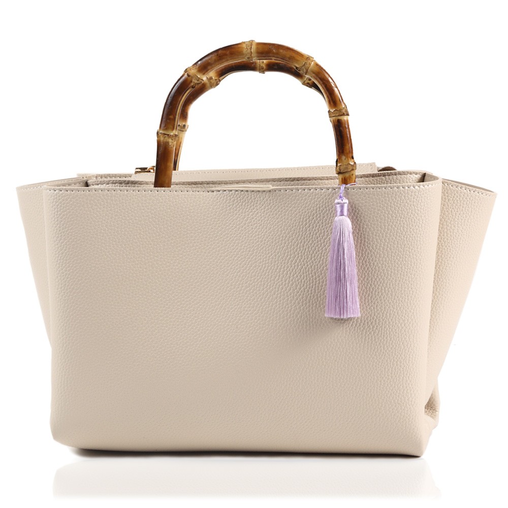 トートバッグ ハンドバッグ バンブー 竹 ハンドル 人気 2way レディースバッグ ショルダーバッグ タッセル付き |  | 02