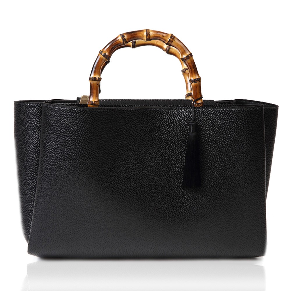 トートバッグ ハンドバッグ バンブー 竹 ハンドル 人気 2way レディースバッグ ショルダーバッグ タッセル付き |  | 01