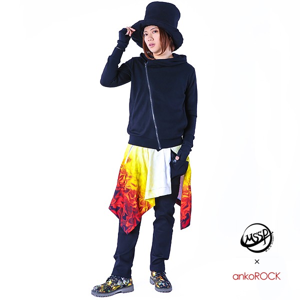 ankoROCK ハングダウンドレープスカート 変形ドレープロングスカート ankoROCK(アンコロック) メンズ