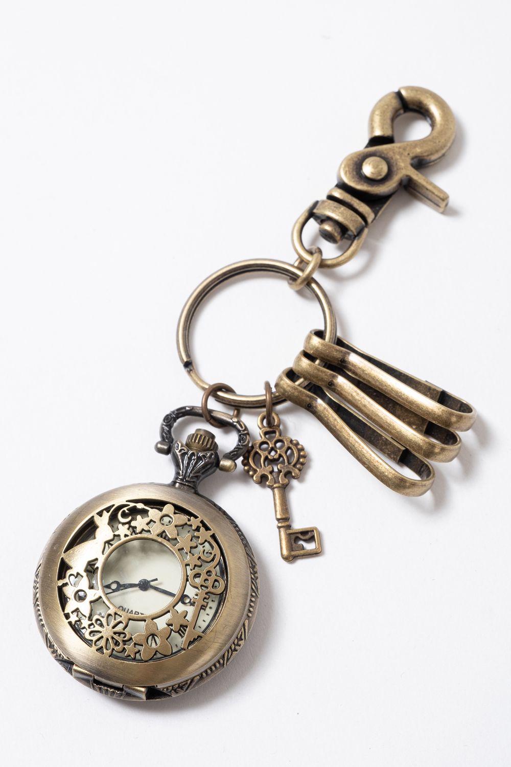 懐中時計 キーホルダー カラビナ キーリング キーチェーン