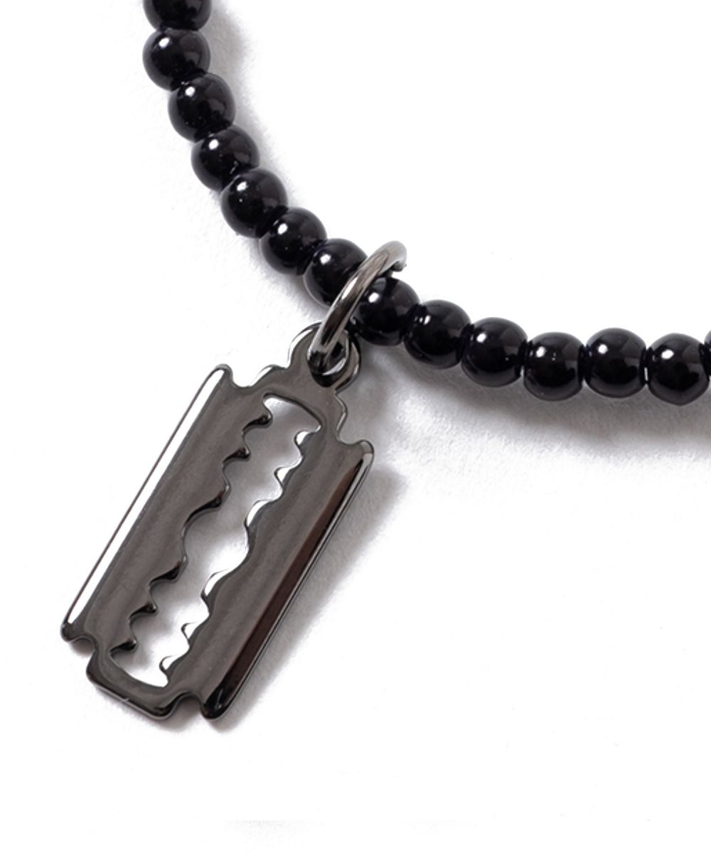 ボールビーズ ネックレス メンズ レディース 十字架 クロス スカル 鍵