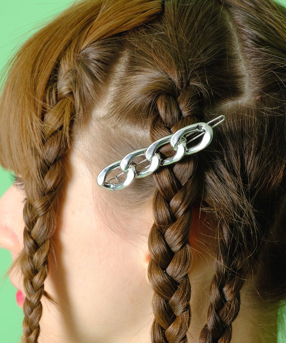ヘアピン バレッタ ヘア アクセサリー 髪どめ チェーン : ankoROCK